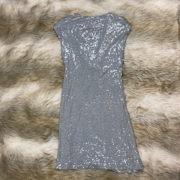Velvet Sleeveless Silver Sequin Mini Dress, Size Small - Picture 12 of 13